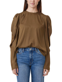 Draped Long Sleeve Top in Moss *FINAL SALE*