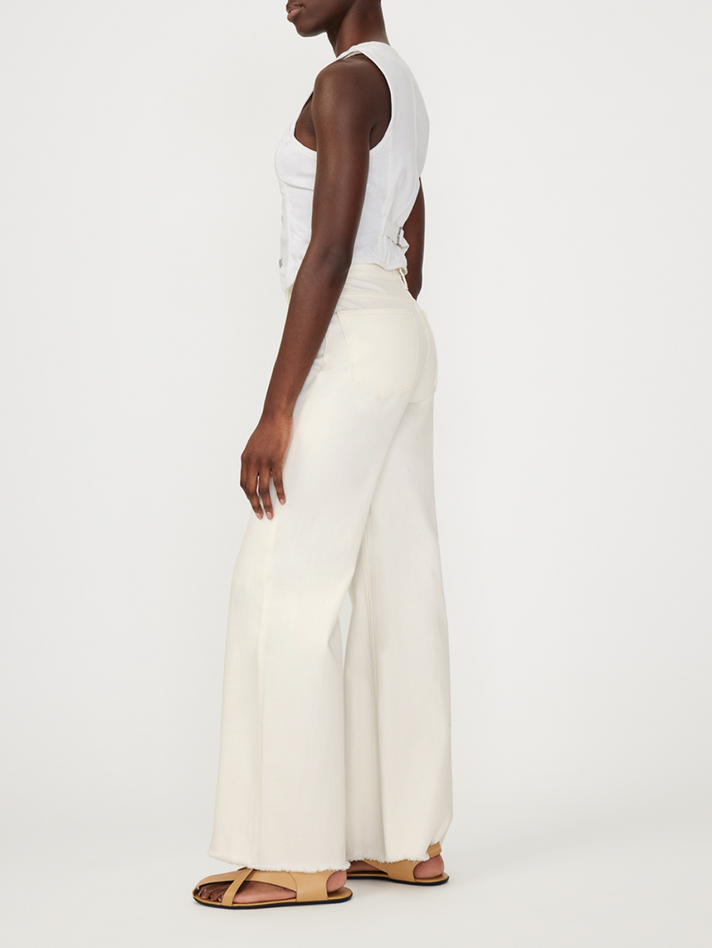 Hepburn Wide Leg High Rise Jean in Eggshell