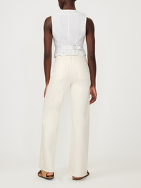 Hepburn Wide Leg High Rise Jean in Eggshell