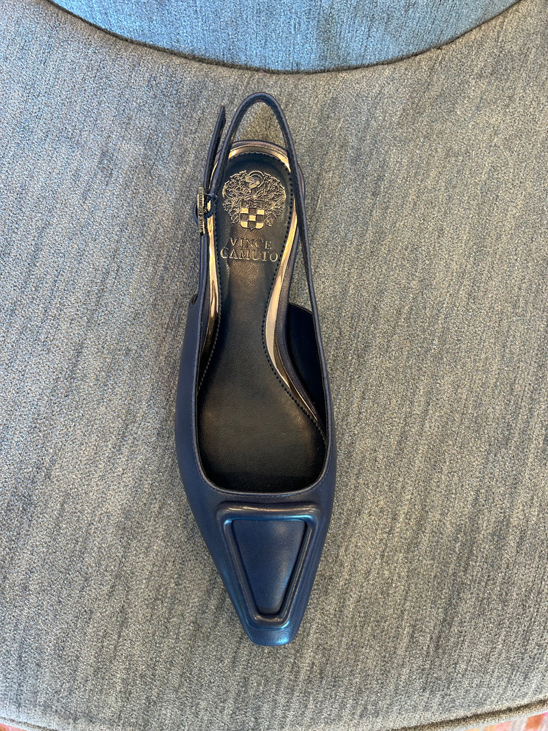 Slingback Flat in Navy