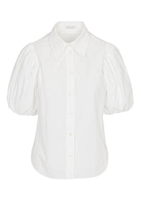 Puff Sleeve Button Down Shirt in Milk *FINAL SALE*