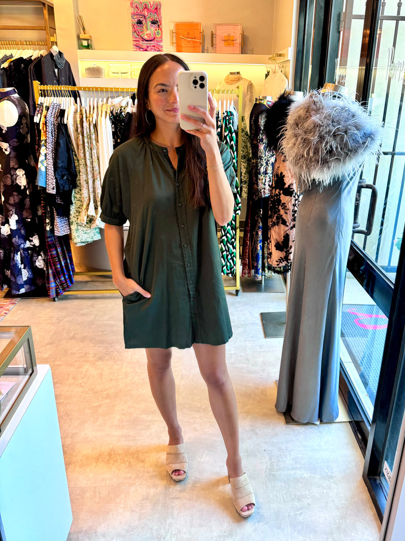 Fiona Dress in Myrtle Green