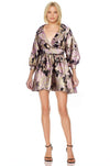 Belle Floral Brocade Belted Mini Dress in Pink/Gold *FINAL SALE*