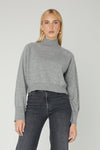 Mock Neck Sweater in Heather Grey