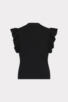 Kamila Flutter Sleeve Top in Black