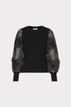 Koda Combo Sleeve Top in Black