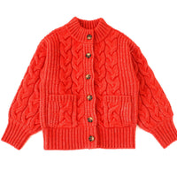 Troy Cable Sweater in Mars Orange