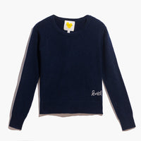 Patchwork Pullover Sweater in Indigo