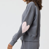 Boyfriend Imperfect Heart Sweatshirt in Faded Carbon