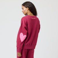 Boyfriend Imperfect Heart Sweatshirt in Burgundy