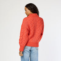 Troy Cable Sweater in Mars Orange