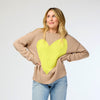 Benton Sweater in Taupe/Citron