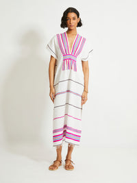 Gasira V-Neck Caftan in Zelele Orchid