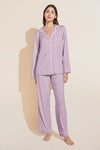 Gisele Long PJ Set in Lavender/Ivory