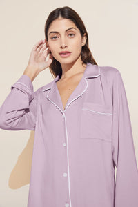 Gisele Long PJ Set in Lavender/Ivory