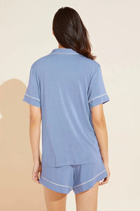 Gisele Relaxed Short PJ Set in Blue/Ivory