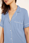 Gisele Relaxed Short PJ Set in Blue/Ivory