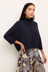 Claudie Popover Sweater in Navy