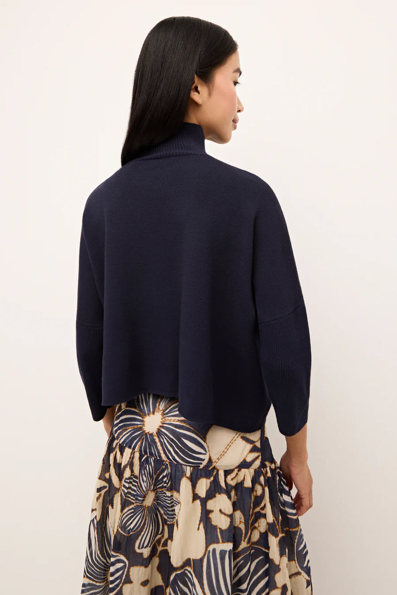 Claudie Popover Sweater in Navy