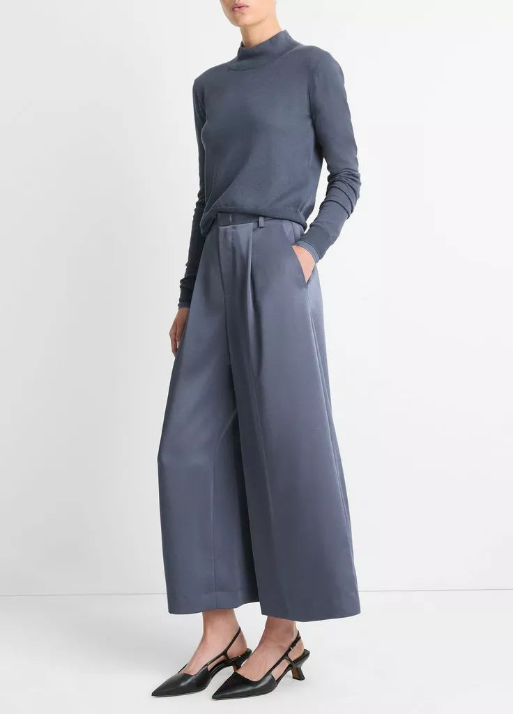 Satin Culotte Pants in Dark Water *FINAL SALE*