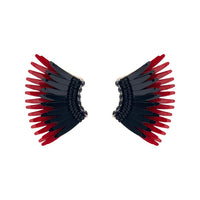 Mini Madeline Earrings in Black/Crimson