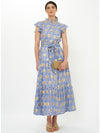 Oliphant Ruffle Collar Maxi in Mughal Blue