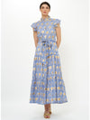 Oliphant Ruffle Collar Maxi in Mughal Blue