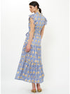 Oliphant Ruffle Collar Maxi in Mughal Blue