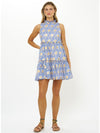 Ruffle Tiered Mini Dress in Mughal Blue