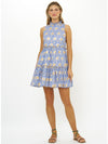 Ruffle Tiered Mini Dress in Mughal Blue