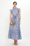 Oliphant Ruffle Collar Maxi in Mughal Blue