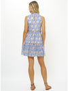 Ruffle Tiered Mini Dress in Mughal Blue