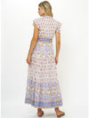 Ruffle Collar Maxi in Napa Blue