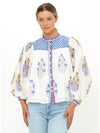 Mandarin Blouse in Napa Blue