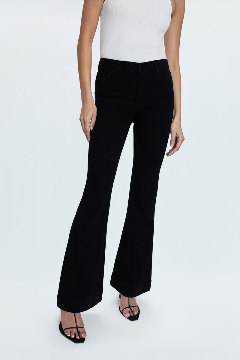 Kinsley Mid Rise Ultra Flare Jeans in Black Ink