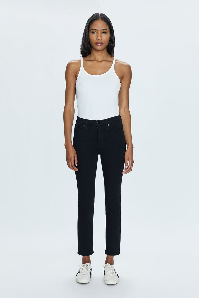 Madi High Rise Slim Jean in Noir