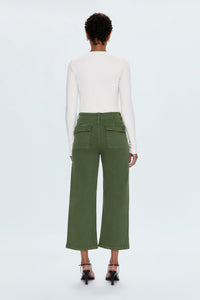 Sophia Wide Leg Utility Ankle Pant in Basil