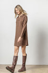 Long Sleeve Shirt Dress in Java *FINAL SALE*