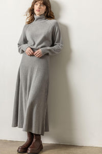 Flared Sweater Skirt in Heather Grey