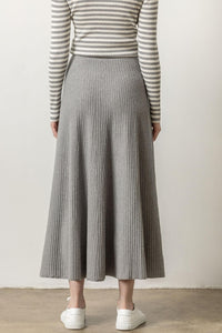 Flared Sweater Skirt in Heather Grey