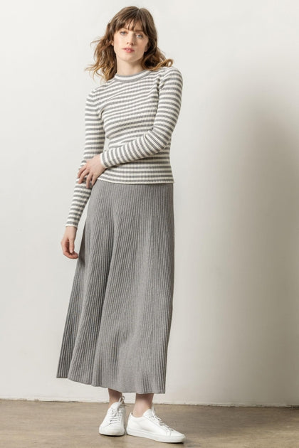 Flared Sweater Skirt in Heather Grey