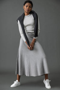 Flared Sweater Skirt in Heather Grey