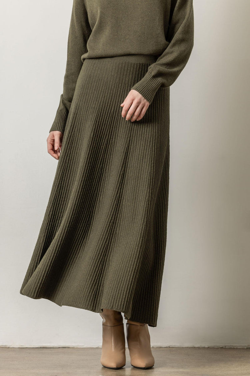 Flared Sweater Skirt in Loden