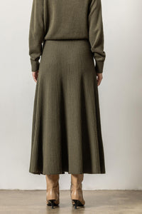 Flared Sweater Skirt in Loden