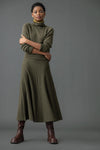 Flared Sweater Skirt in Loden