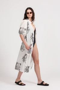 Puff Sleeve Tunic Dress in Mosaico