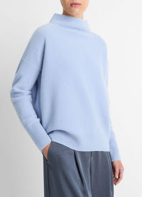 Plush Cashmere Funnel Neck Sweater in Blue