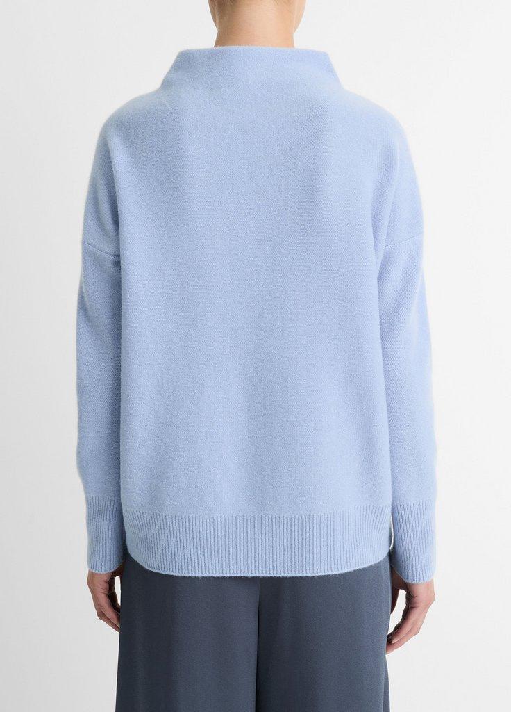 Plush Cashmere Funnel Neck Sweater in Blue