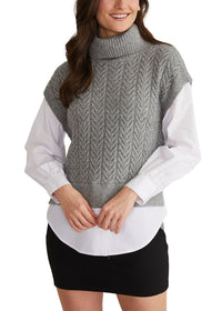 Sofia Sweater Tunic in Smoke Grey