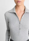 Long Sleeve Collared Polo in Grey *FINAL SALE*